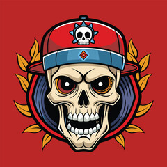 Skull Hiphop vector illustratiom