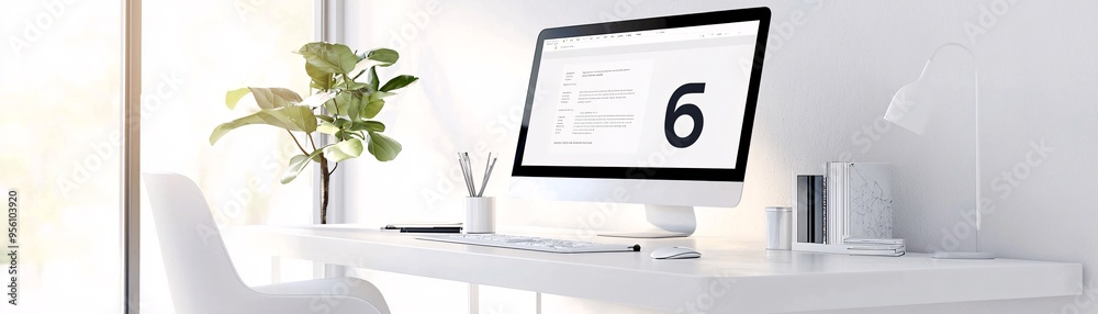 Poster website design in progress on a curved monitor, sleek user interface elements, cutting-edge web deve
