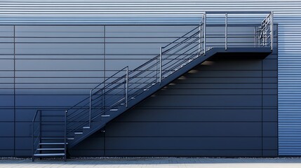 Steel Staircase Against a Modern Building