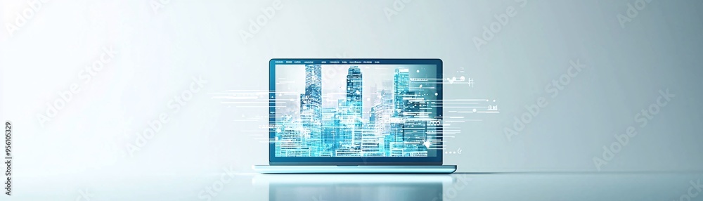 Poster modern website layout with parallax scrolling effect, trendy web design feature, immersive user expe