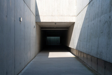 Fototapeta premium Concrete Tunnel with Shadow Patterns