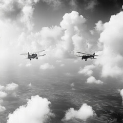 Aviation and pilots in the 1920s and 1930s. AI generative.