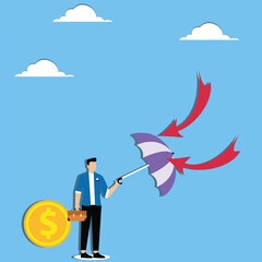 Man protect dollar from arrow