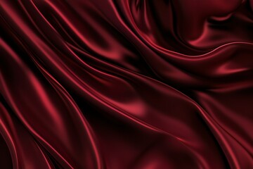 Fototapeta premium Crimson elegance of luxury fabric with intricate folds, Velvety red textile with deep curves and rich texture