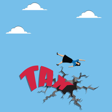 Woman fall from tax, Auction , Banking