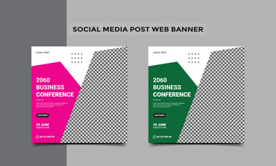 Business conference social media post banner design.