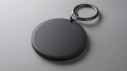 黒い空白の丸いキー チェーン