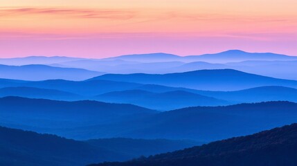Fototapeta premium Silhouetted Mountain Ranges at Dawn