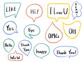 speech talk bubble hand drawn illustration