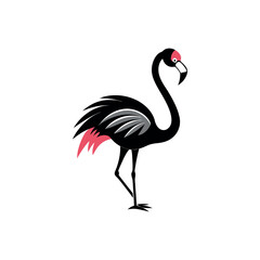 flamingo vector art and illustration and black color