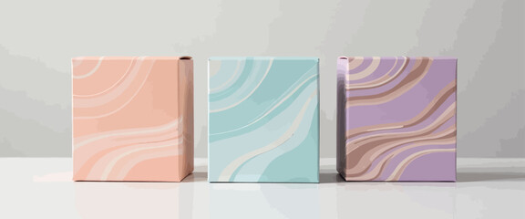 Colorful abstract design on boxes