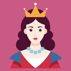 queen royal woman vector cartoon illustration