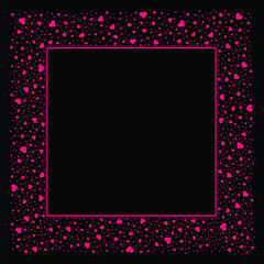 Square rectangular Frame With Love Heart Glitter Transparent Vector 20