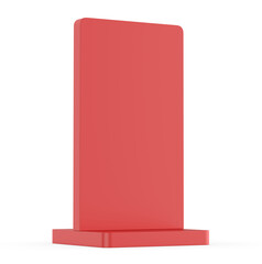 QR code scan blank stand 3d render illustration template.