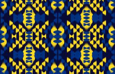 Design Textile ikat wave abstract geometric ikat, design ikat vector for background, wallpaper, carpet, wrapping, fabric, textile fashion wearing.