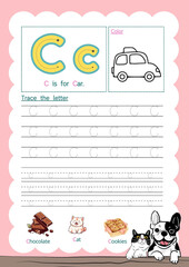 Start learning letters A-Z and simple words. Have fun learning English. Worksheet.