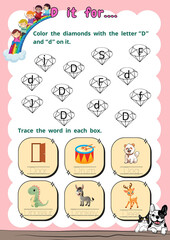 Start learning letters A-Z and simple words. Have fun learning English. Worksheet.