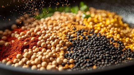 Close up of Toasted Indian Spices Blend in a Pan Aromatic and Warm