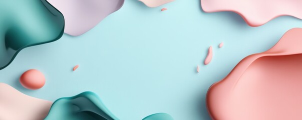A muted gradient background featuring minimal abstract forms