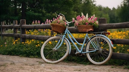 Fototapeta premium bicycle in the garden
