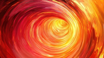 Obraz premium A swirling abstract vortex of light and color, with shades of red and yellow blending seamlessly, creating a hypnotic effect