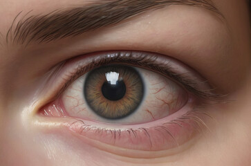 Close up bloodshot eye
