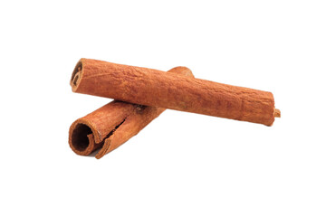 Stick cinnamon isolated on a white background. Powdered cinnamon sticks for cooking