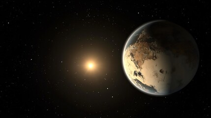 Fototapeta premium Earthlike exoplanet discovered the habitable zone of a nearby star sparking debates about the potential for extraterrestrial life