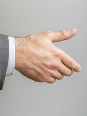 Obraz premium A hand extends in a gesture of greeting or agreement ready for a handshake