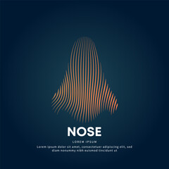 Human nose medical structure. Vector logo nose color silhouette on a dark background. nose logo vector template suitable for organization, company, or community. EPS 10	