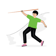 Obraz premium Athlete releasing a javelin with full power and focus