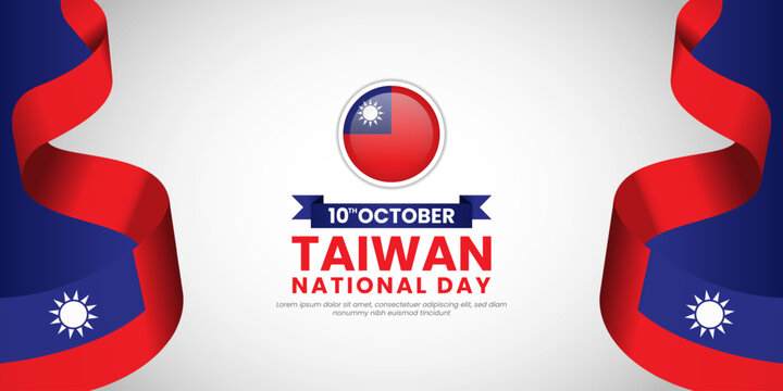 Taiwan Independence Day celebration banner background. Banner, Greeting card, Flyer design. Poster Template Design