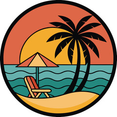 Obraz premium Summer vacation on tropical resort cartoon vector illustration