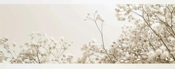 Bouquet of baby's breath flowers in vintage style