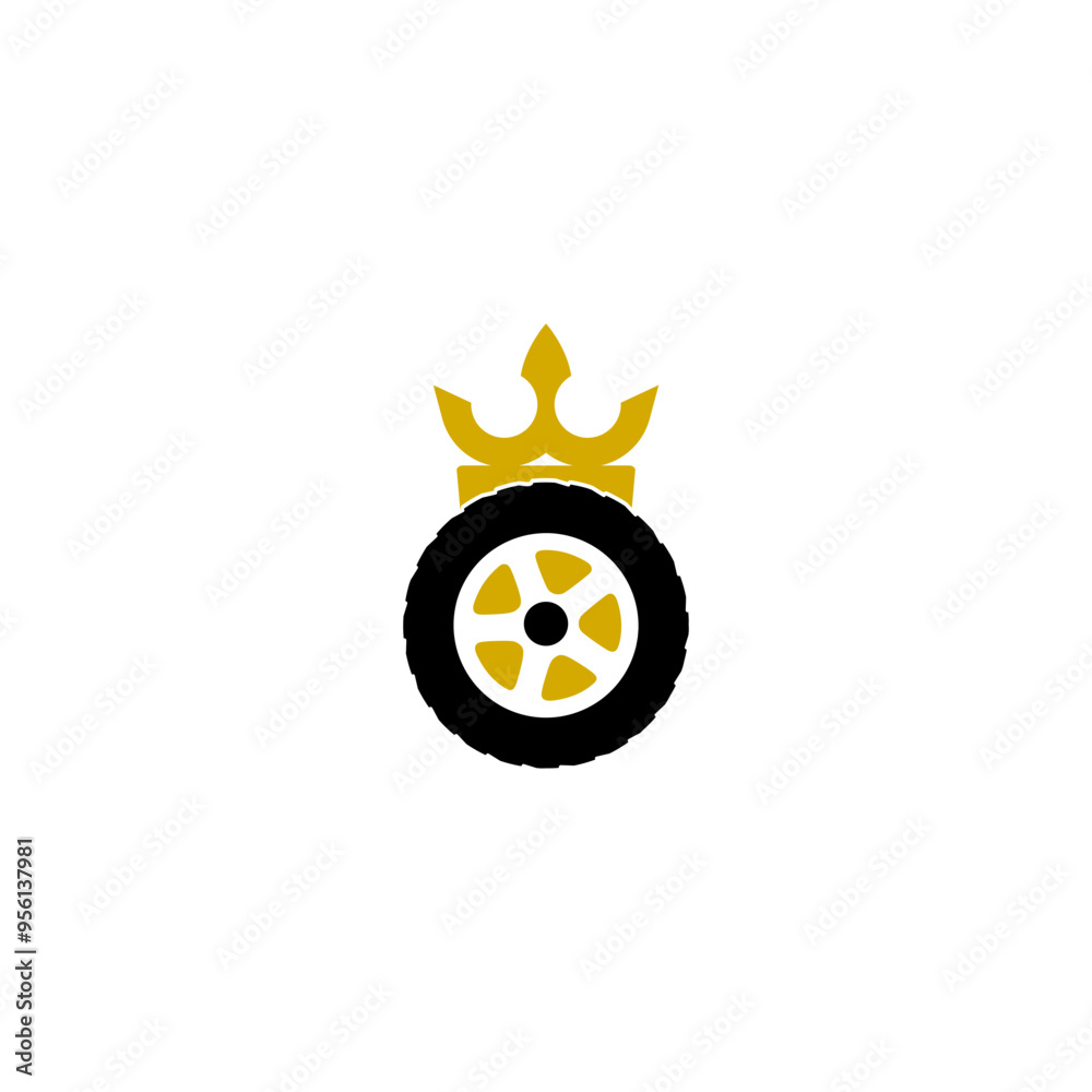 Canvas Prints Crown tire icon isolated on white background