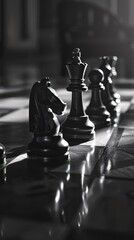 Chess board with pieces representing strategy