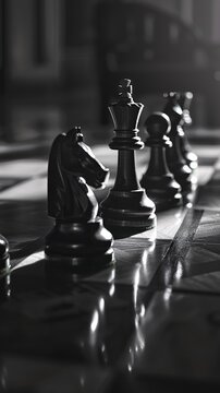 Chess board with pieces representing strategy