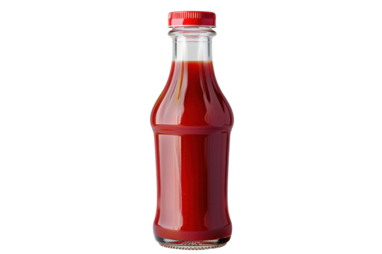 A bottle of rich, red ketchup, perfect for adding flavor to meals and enhancing dishes.