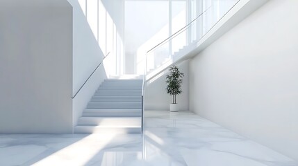 Obraz premium Modern White Staircase Interior Design