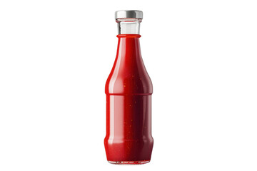 A vibrant ketchup bottle standing tall, showcasing its rich red color and sleek design, perfect for culinary and condiment-themed projects.