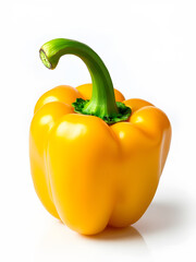 Yellow bell peppers or capsicum isolated on a clean white background.
