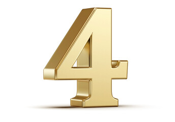 Fototapeta premium Gold 3D Number 4