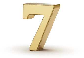 Gold 3D Number 7