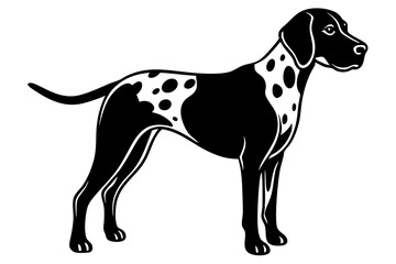 German Shorthaired Pointer Silhouette Vector Illustration Clipart