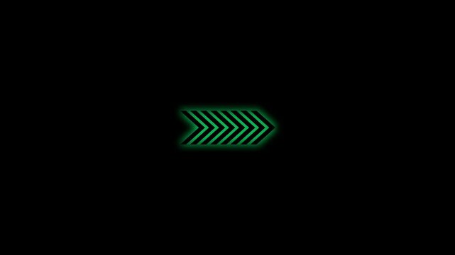 Green light Neon arrow motion background