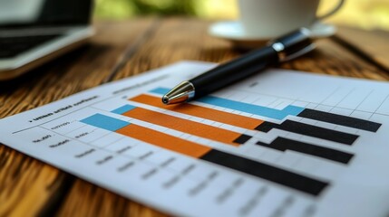 Business plan presentation with a bar graph showing projected revenue growth.