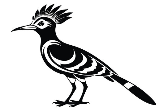 recommend clip art: Hoopoe black and white silhouette G.eps