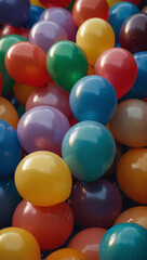 Naklejka premium Colorful balloon image, 3D modeling, Ai generated 18