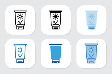 sun block icons with various design styles