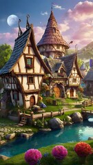 Fototapeta premium Mystical Landscape of Castle